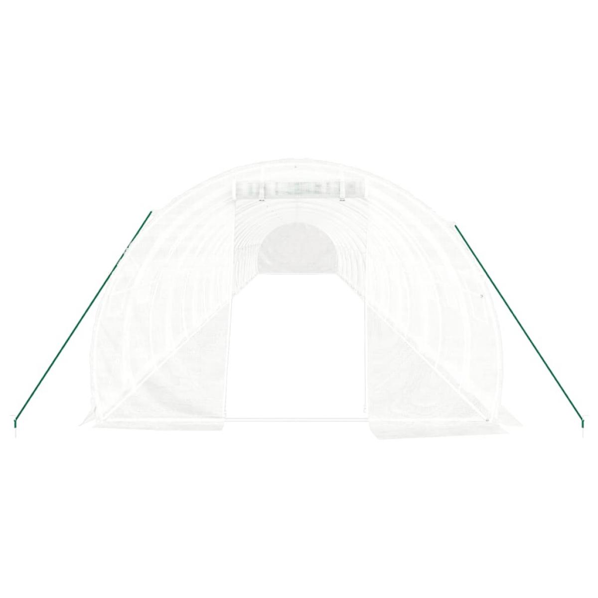 Invernadero con estructura de acero blanco 60 m² 20x3x2 m