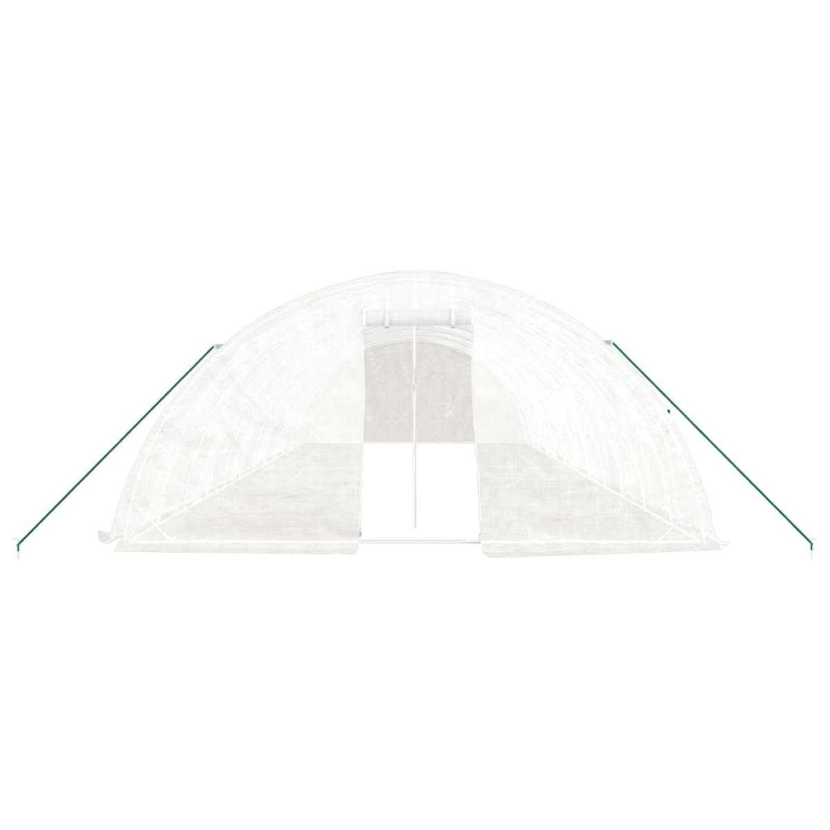 Invernadero con estructura de acero blanco 60 m² 12x5x2,3 m