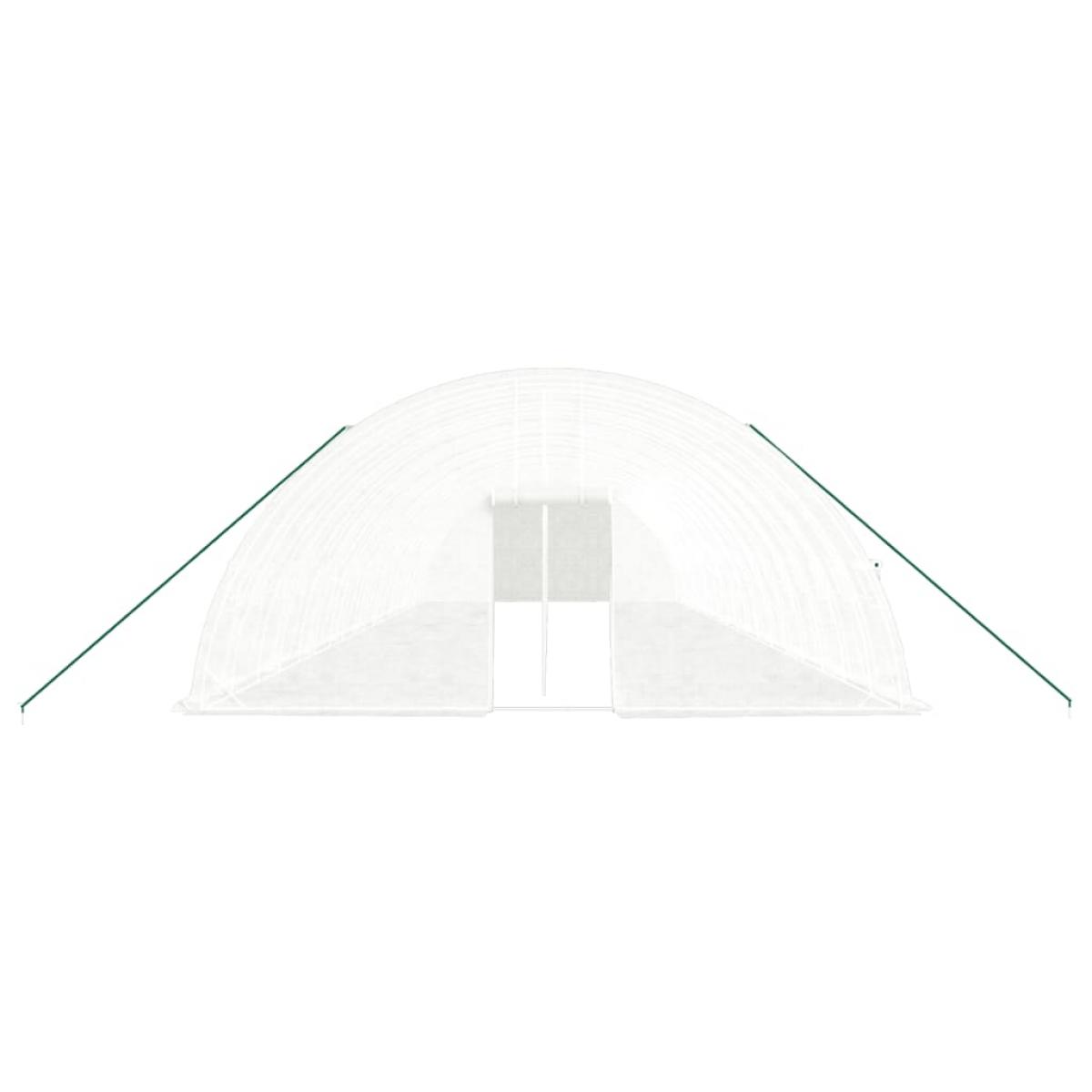 Invernadero con estructura de acero blanco 108 m² 18x6x2,85 m