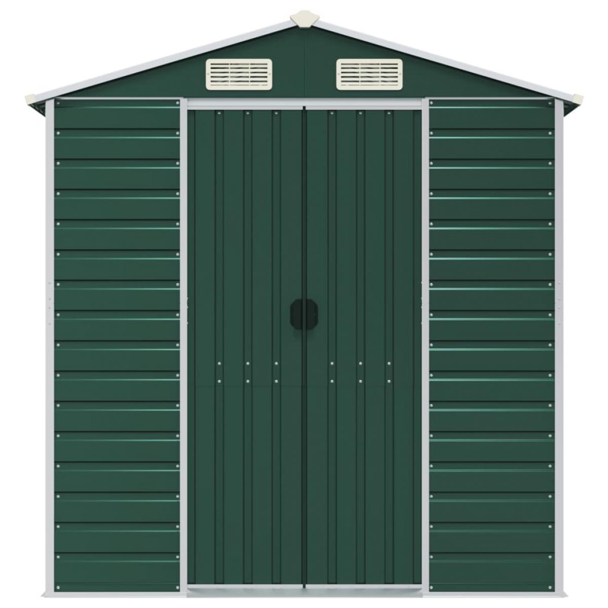 Cobertizo de jardín acero galvanizado verde 191x130x198 cm