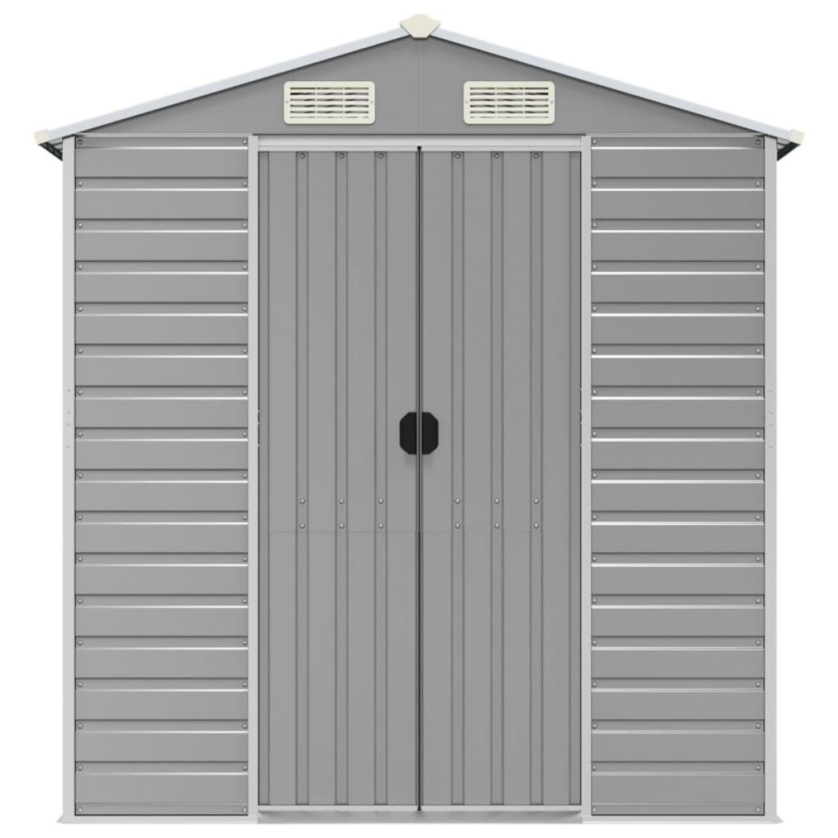 Cobertizo de jardín acero galvanizado gris claro 191x980x198 cm