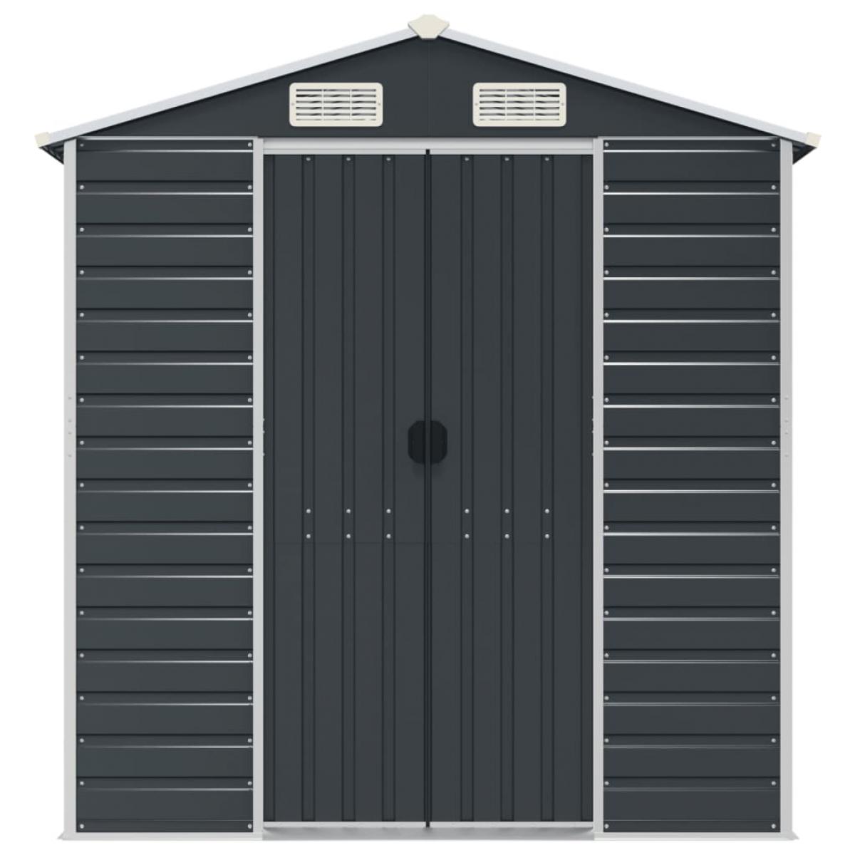 Cobertizo de jardín acero galvanizado antracita 191x640x198 cm