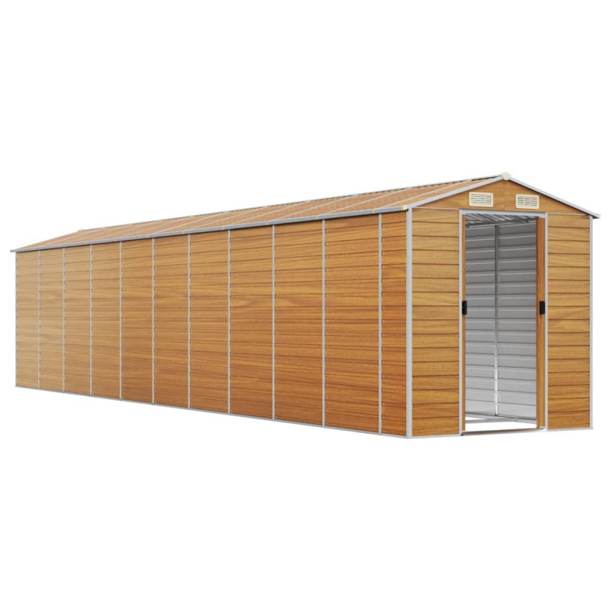 Caseta de jardín acero galvanizado marrón claro 191x895x198 cm