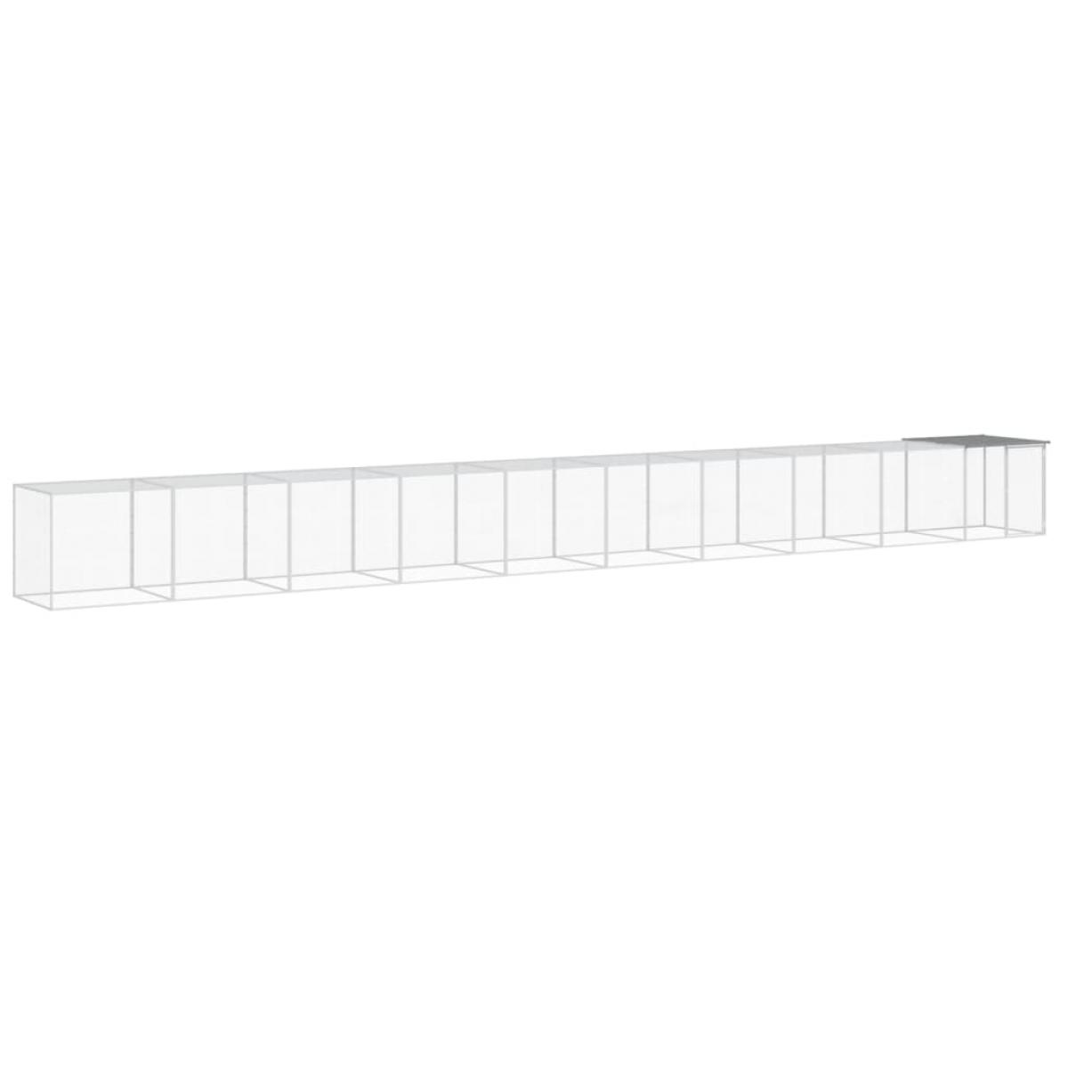 Gallinero con techo acero galvanizado gris claro 1003x98x90 cm