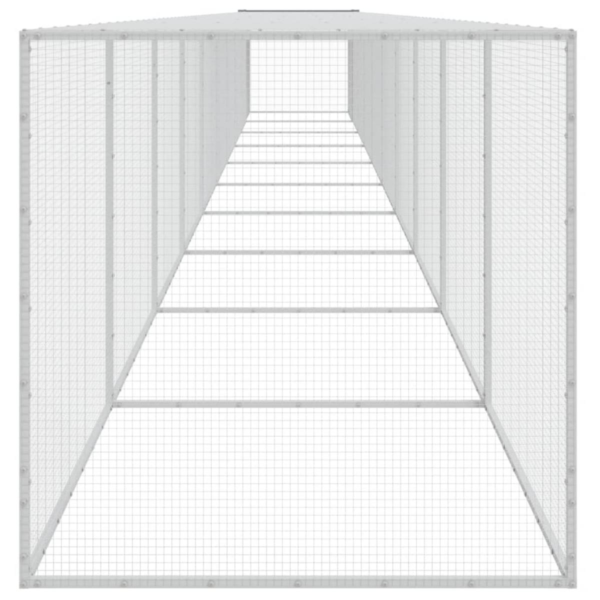 Gallinero con techo acero galvanizado gris claro 1003x98x90 cm