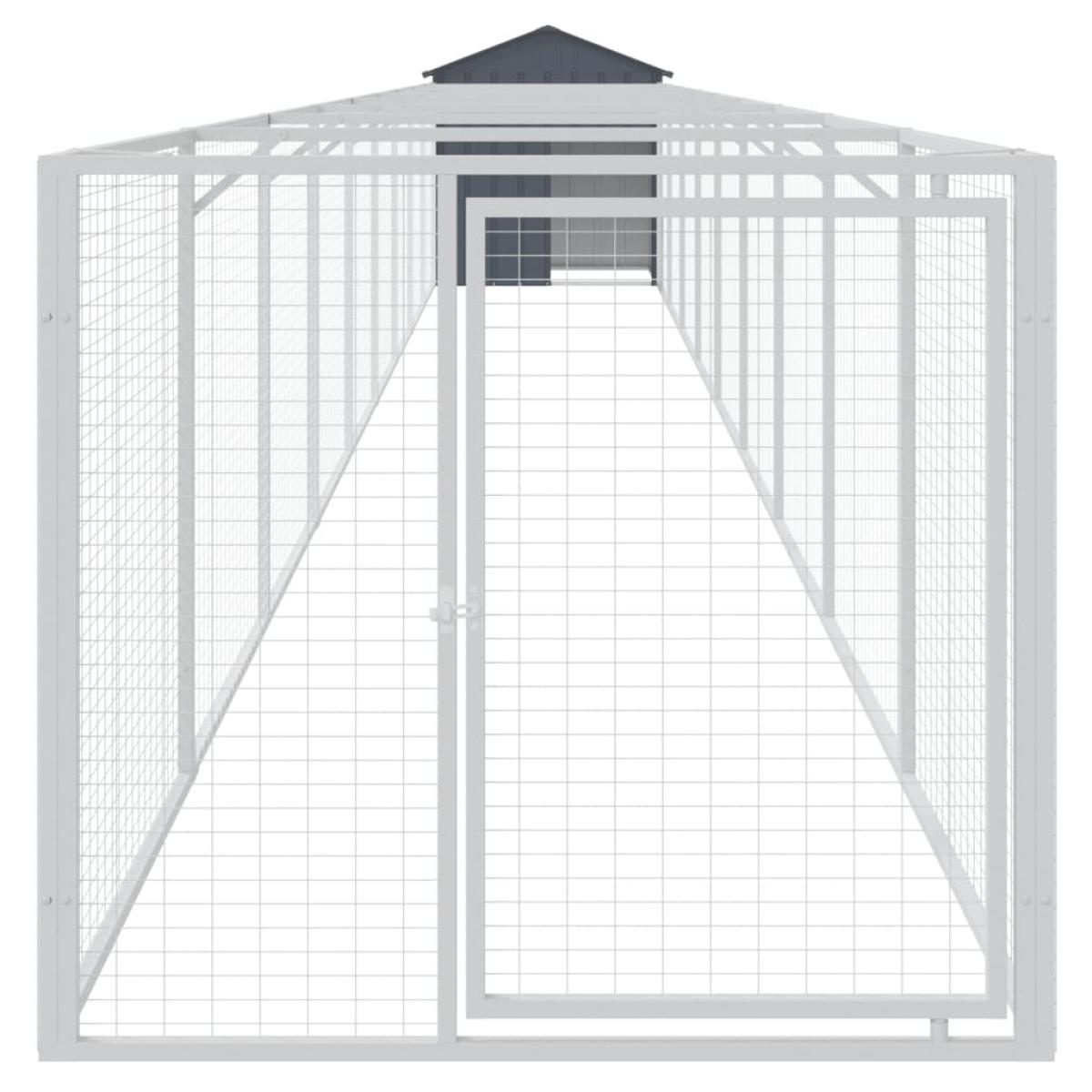 Caseta perros con tejado acero galvanizado gris 117x1017x123 cm