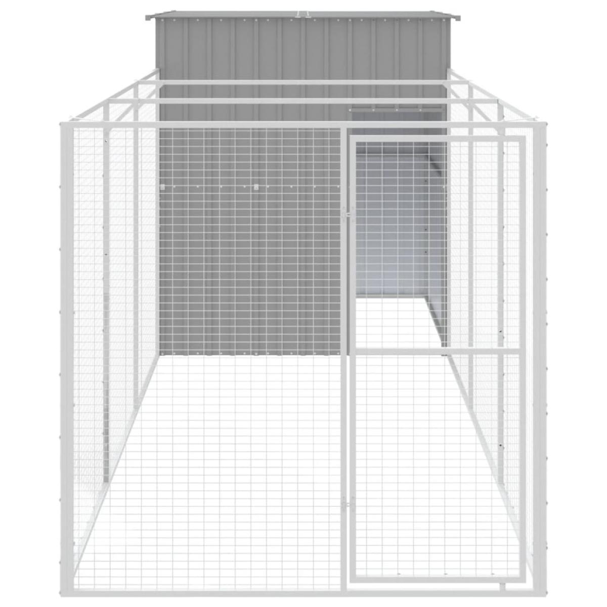 Caseta perros corral acero galvanizado gris claro 165x455x181cm