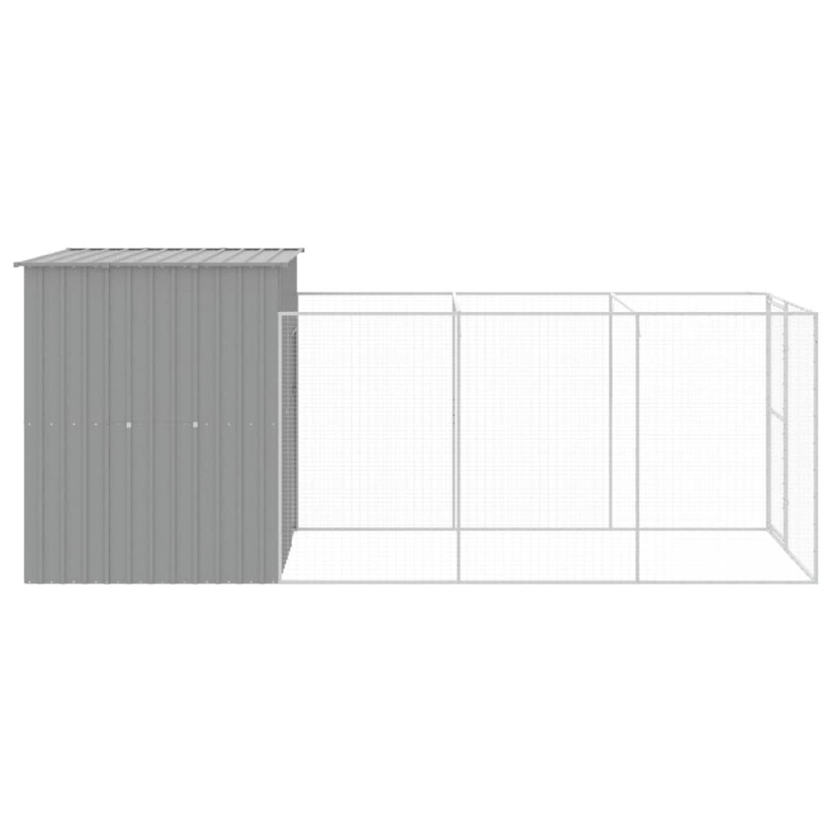 Caseta perros corral acero galvanizado gris claro 165x455x181cm