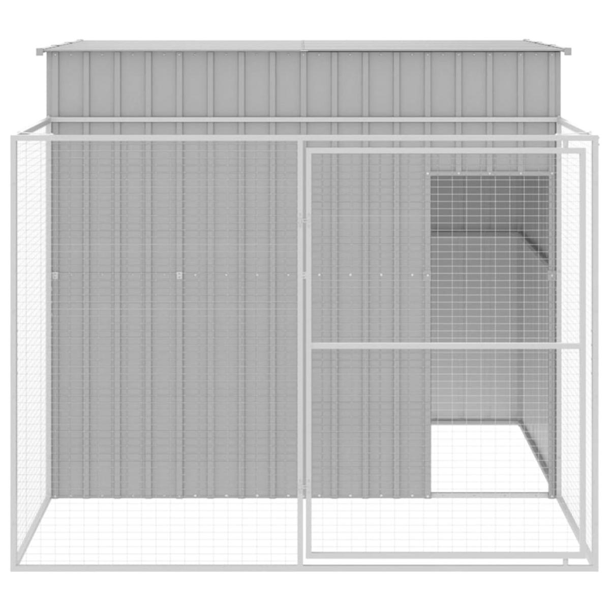 Caseta perros corral acero galvanizado gris claro 214x253x181cm