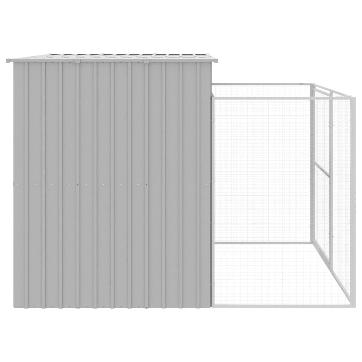 Caseta perros corral acero galvanizado gris claro 214x253x181cm