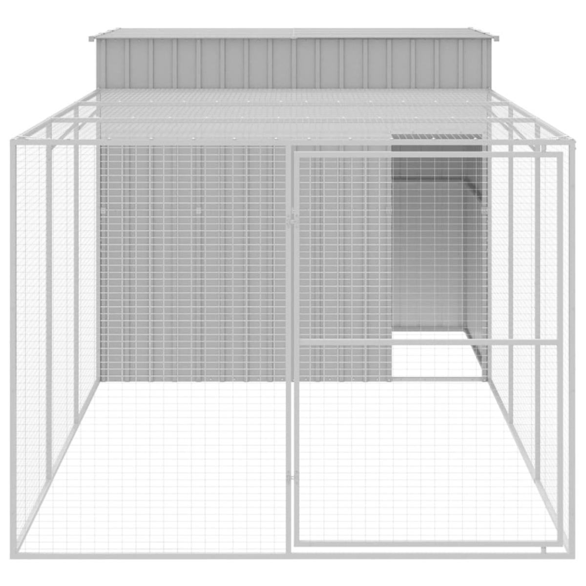 Caseta perros corral acero galvanizado gris claro 214x457x181cm