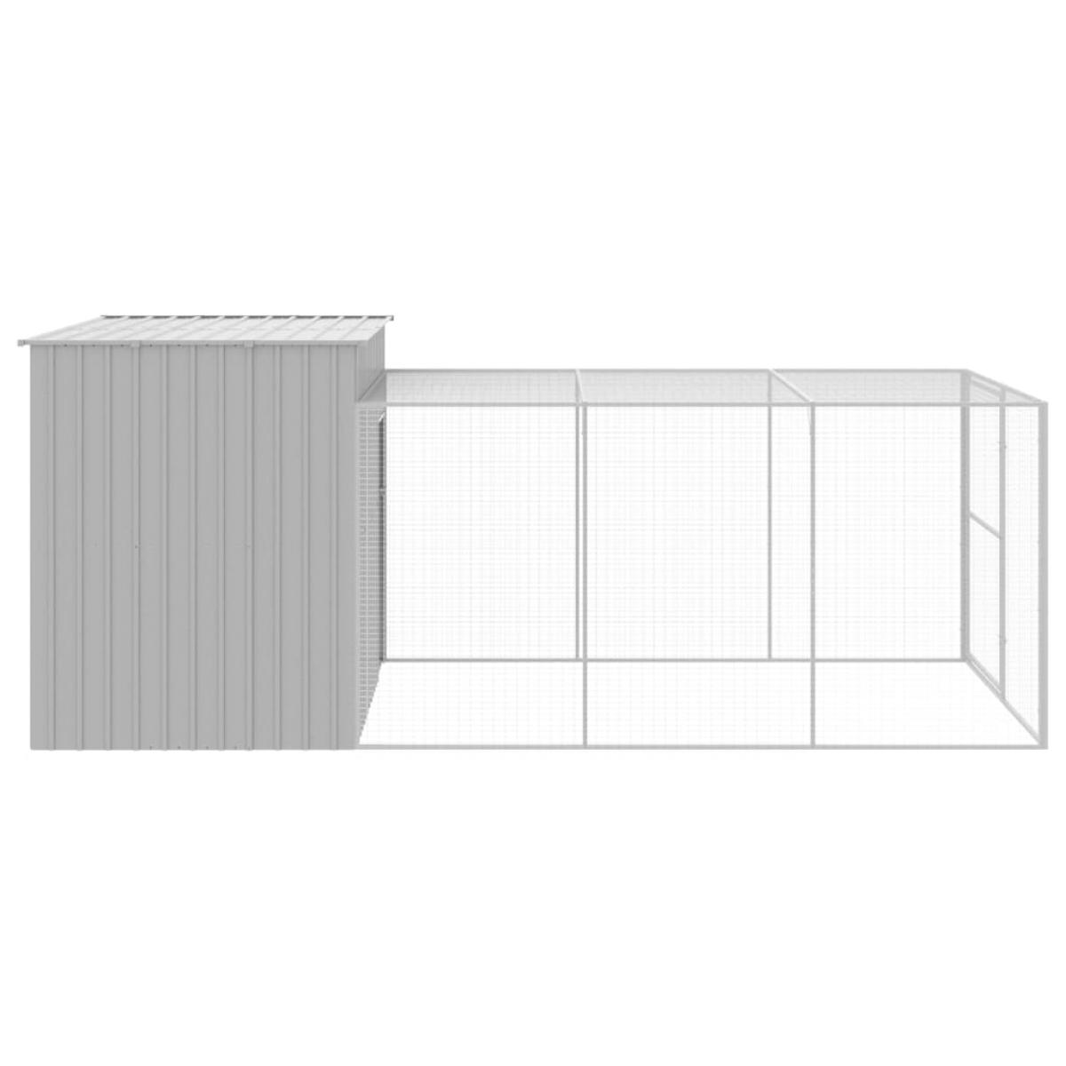 Caseta perros corral acero galvanizado gris claro 214x457x181cm