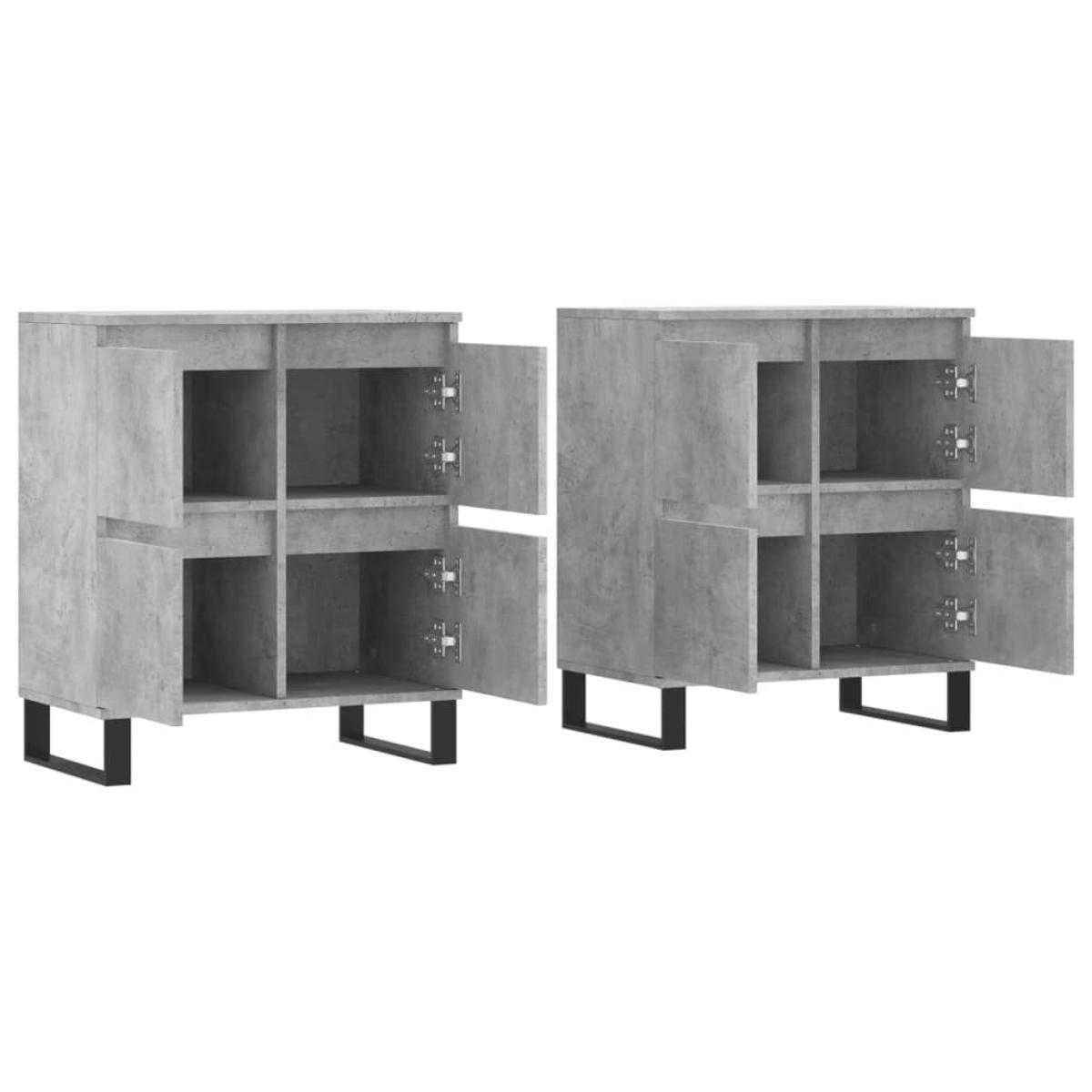 Aparadores 2 uds madera contrachapada gris hormigón