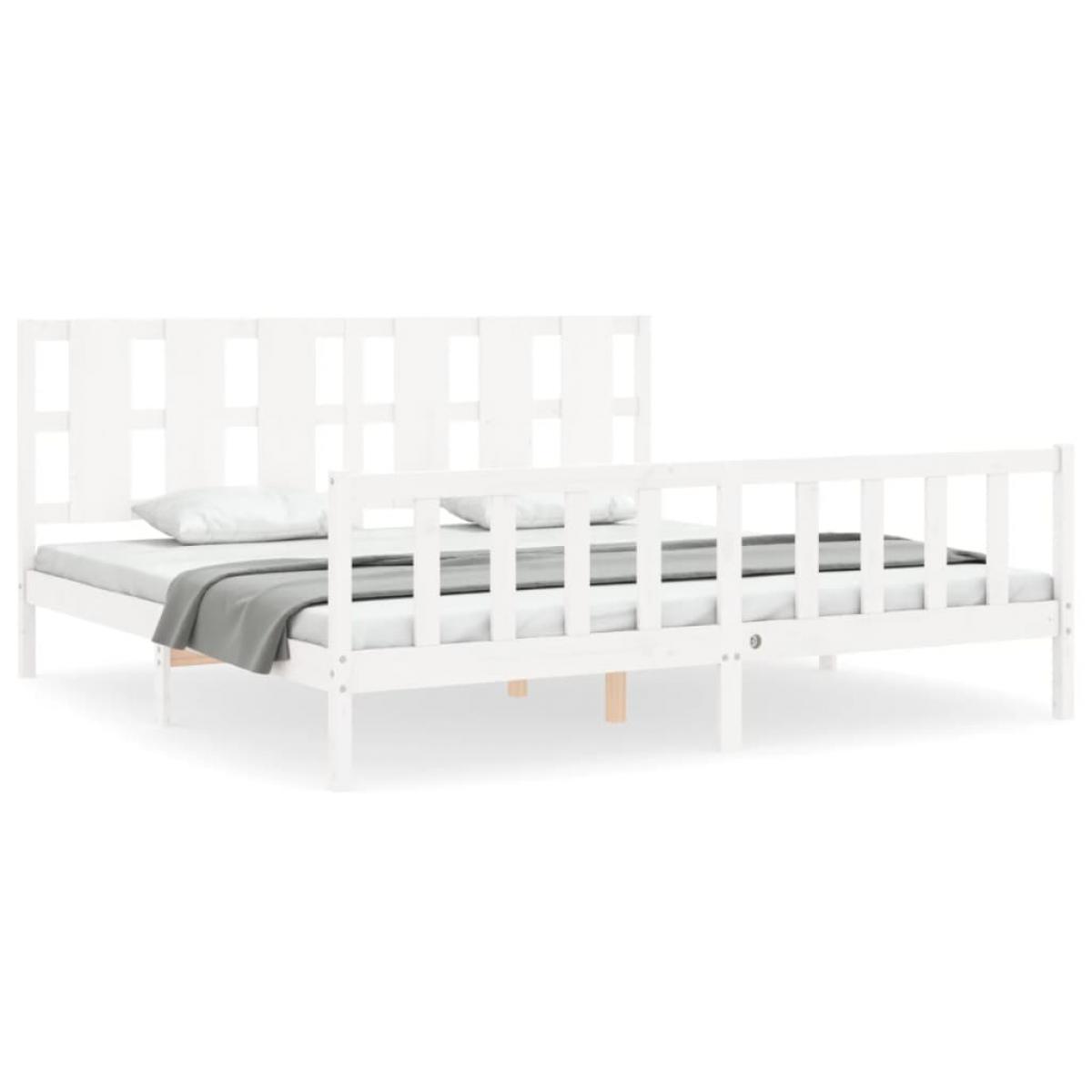 Estructura de cama sin colchón madera maciza blanca 200x200 cm