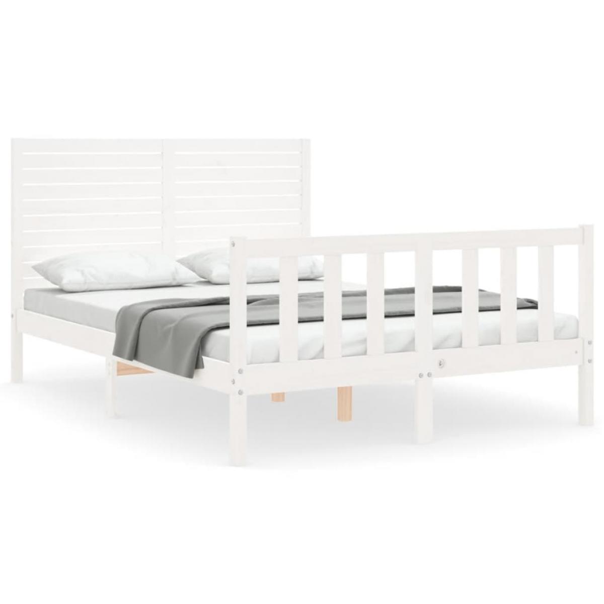 Estructura de cama sin colchón madera de pino blanca 120x200 cm