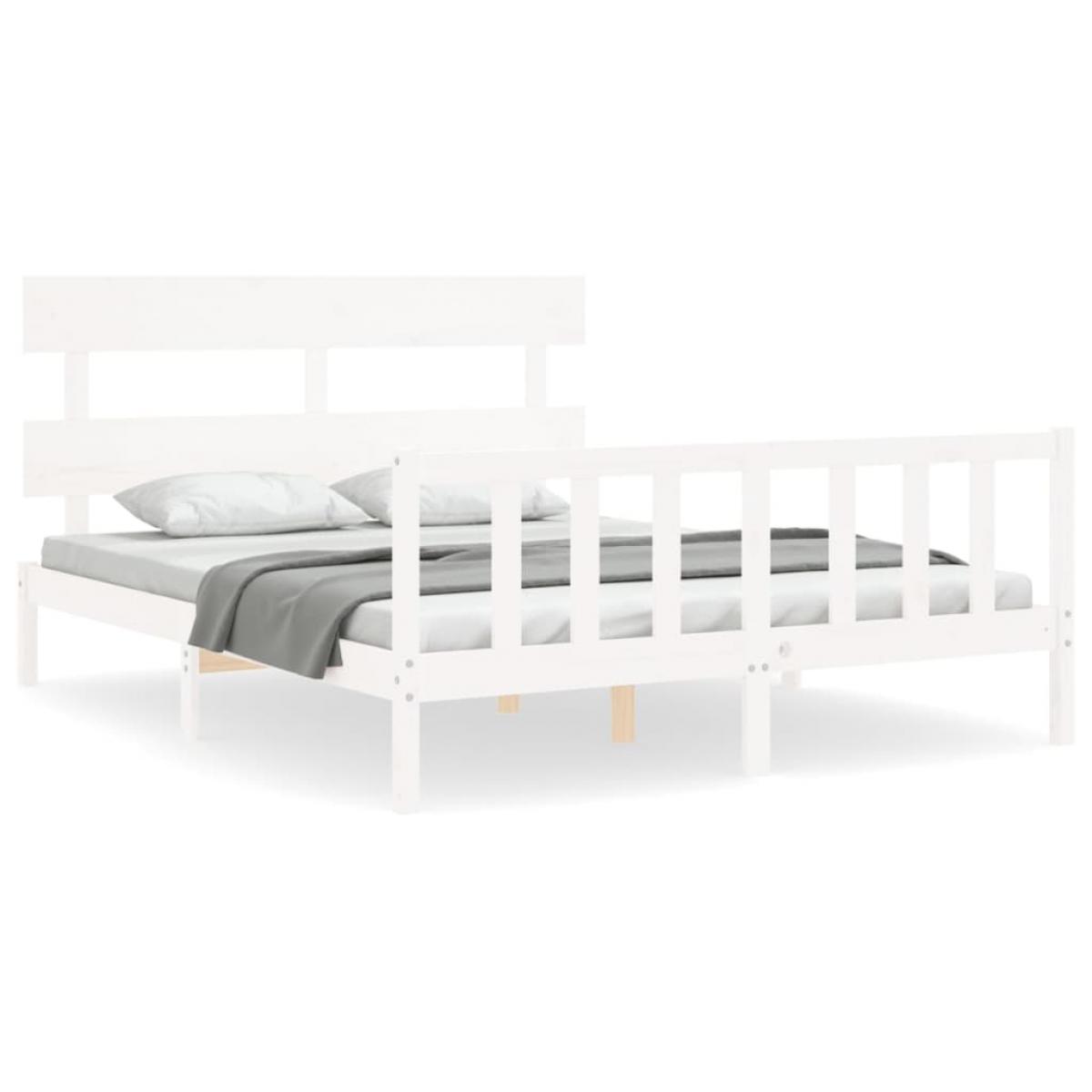 Estructura de cama sin colchón madera maciza de pino 160x200 cm