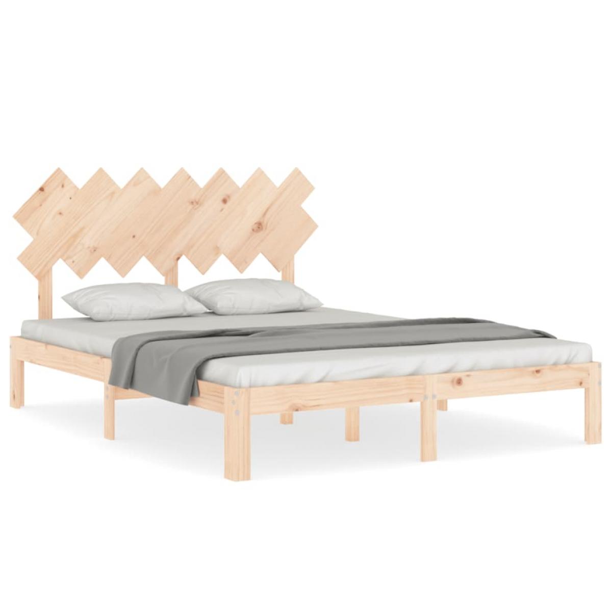Estructura de cama sin colchón madera de pino blanca 140x200 cm