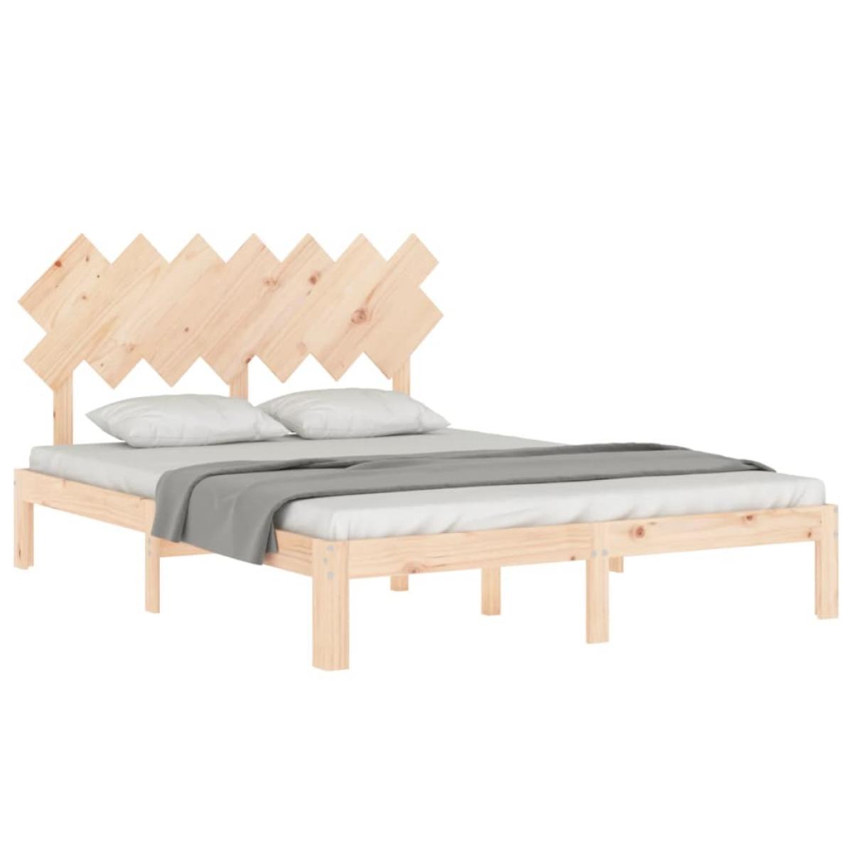 Estructura de cama sin colchón madera de pino blanca 140x200 cm