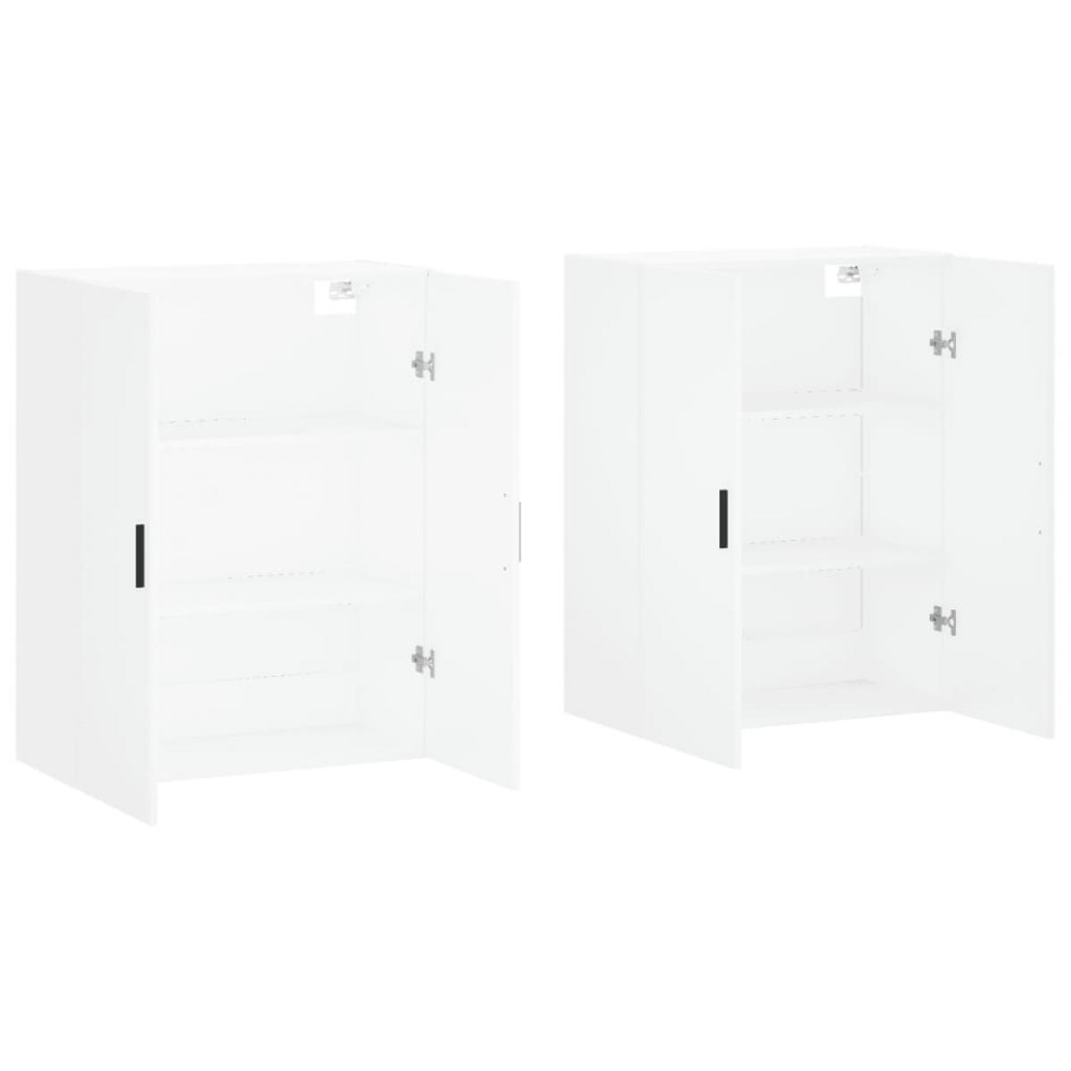 Armarios de pared 2 unidades blanco 69,5x34x90 cm