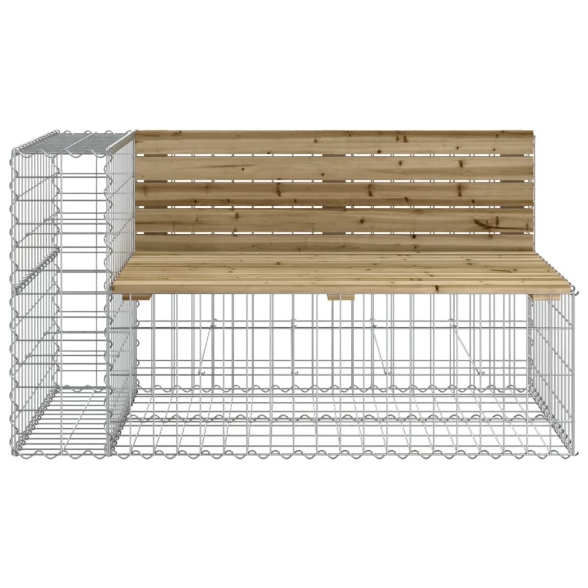 Banco jardín con gaviones madera pino impregnada 244x71x65,5 cm