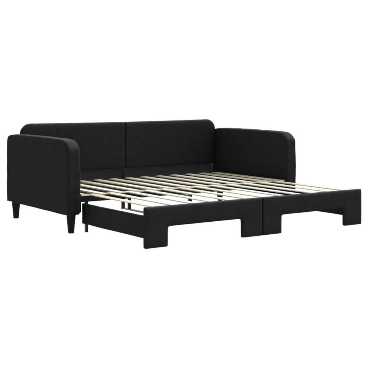 Sofá cama nido tela negro 100x200 cm