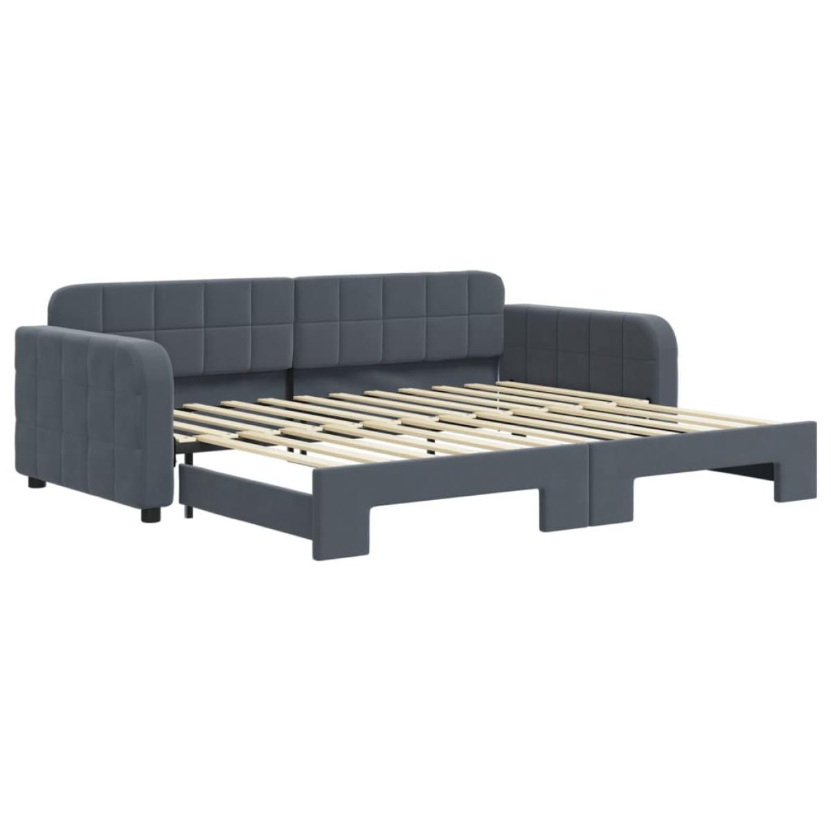 Sofá cama nido terciopelo gris oscuro 90x200 cm