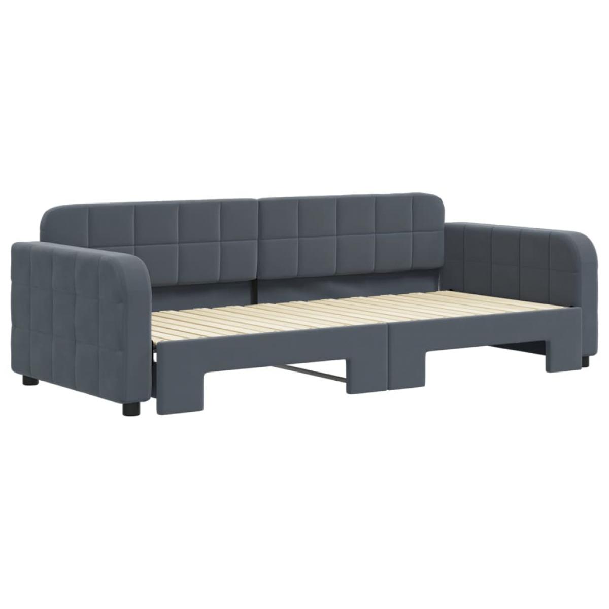 Sofá cama nido terciopelo gris oscuro 90x200 cm