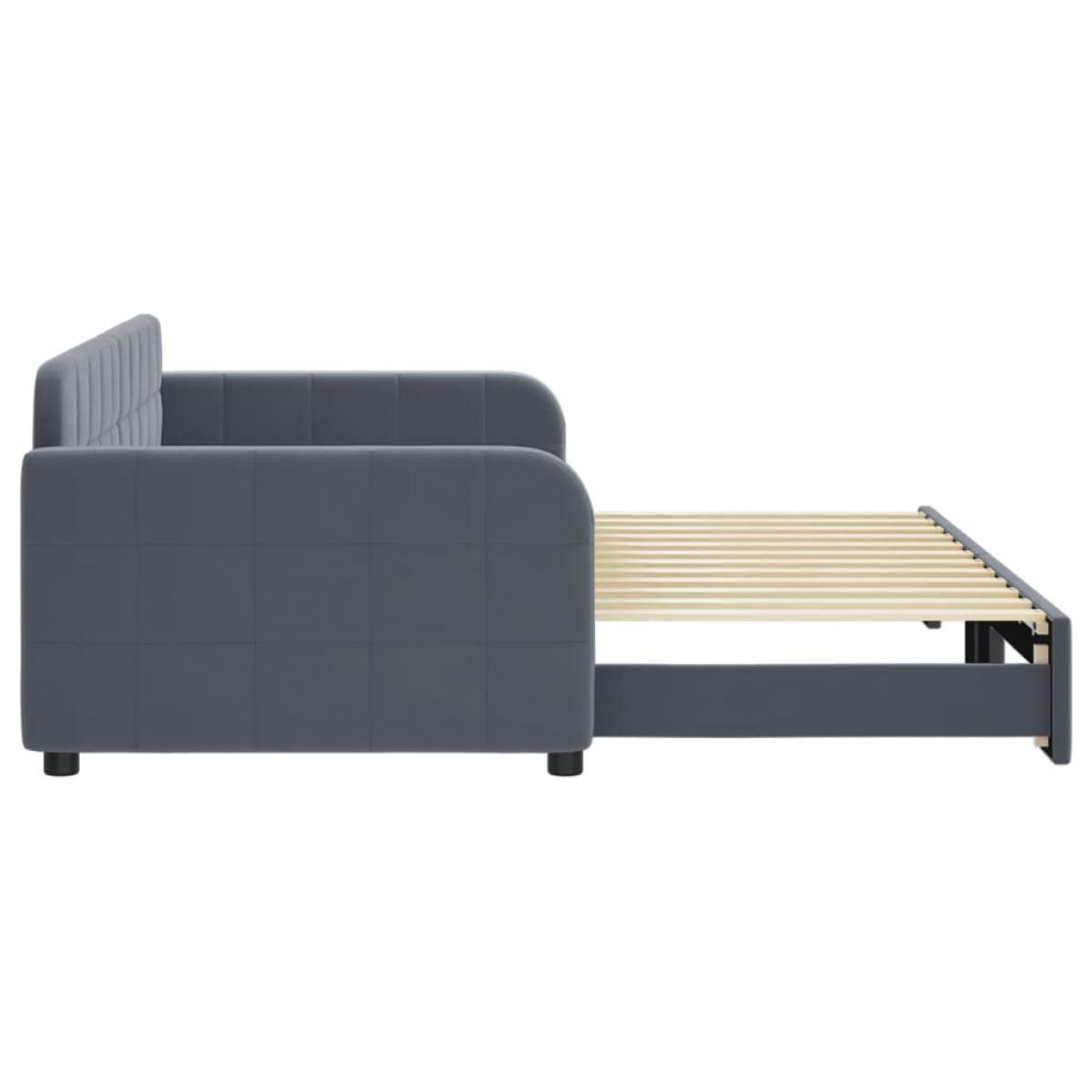 Sofá cama nido terciopelo gris oscuro 90x200 cm