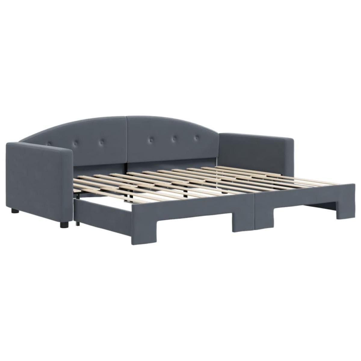Sofá cama nido terciopelo gris oscuro 90x200 cm