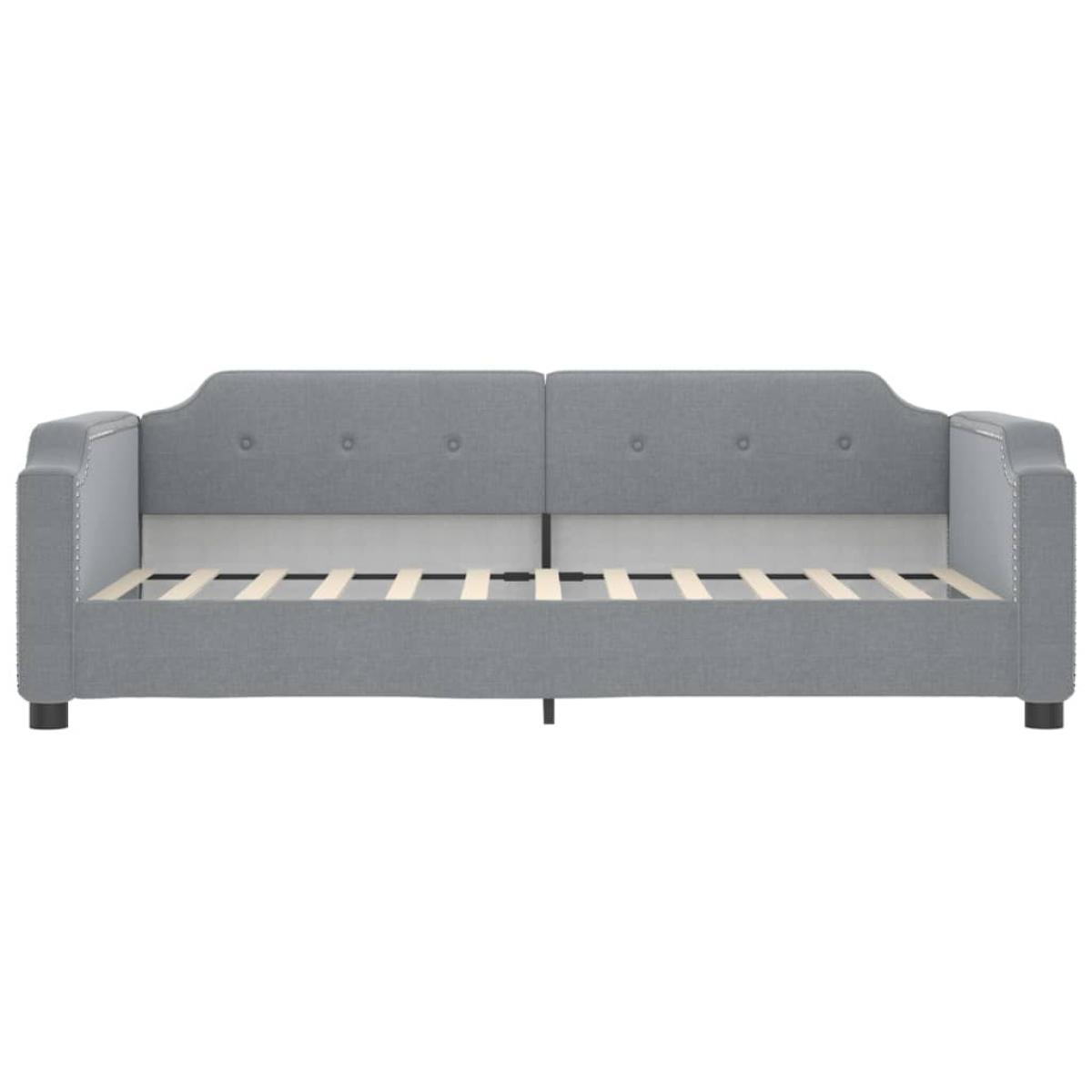Sofá cama con colchón tela gris claro 80x200 cm