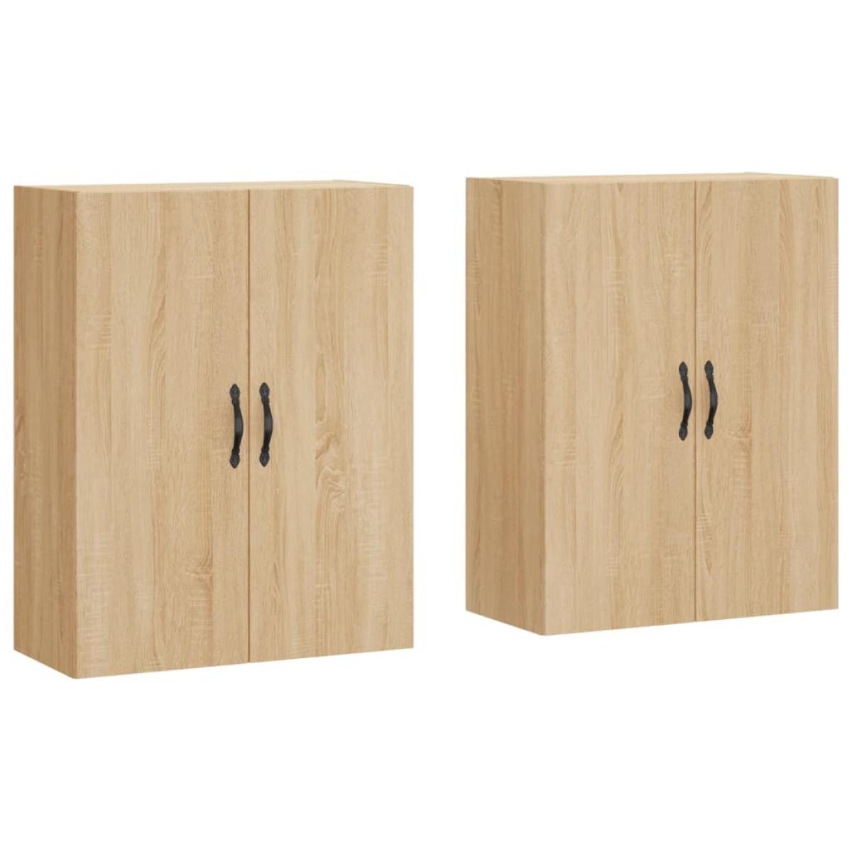 Armarios de pared 2 uds madera de ingeniería roble Sonoma