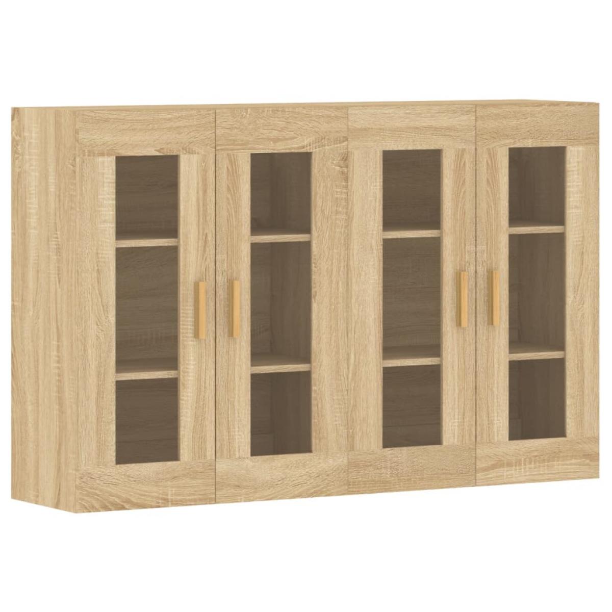 Armarios de pared 2 uds madera de ingeniería roble Sonoma