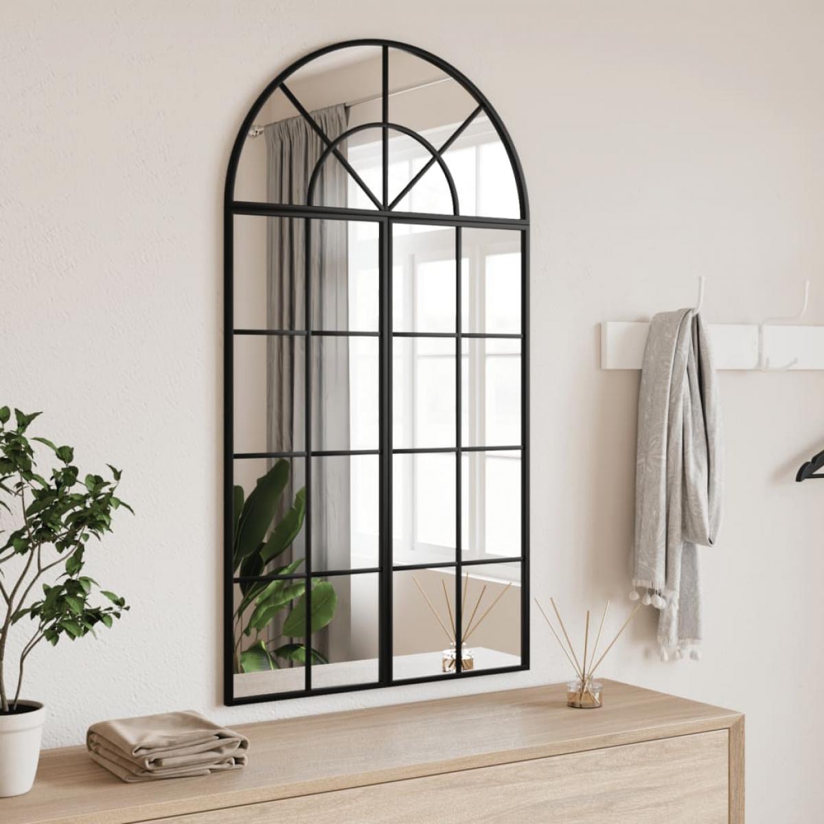 Espejo de pared arco de hierro negro 60x110 cm