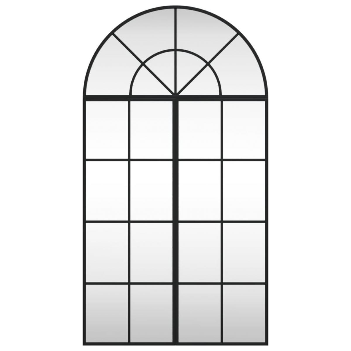 Espejo de pared arco de hierro negro 60x110 cm