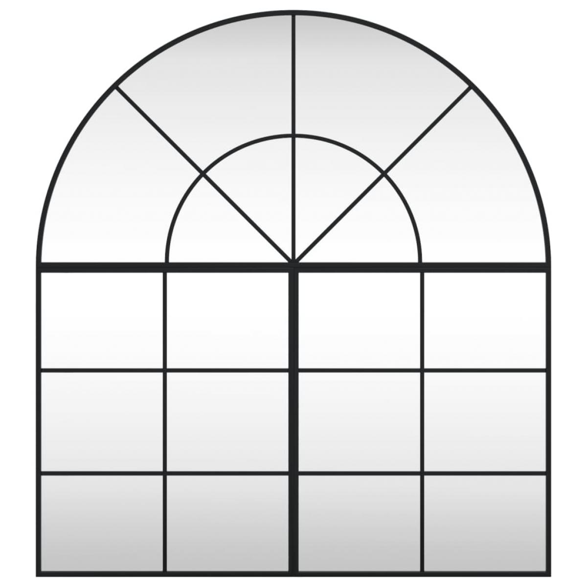 Espejo de pared arco de hierro negro 100x110 cm