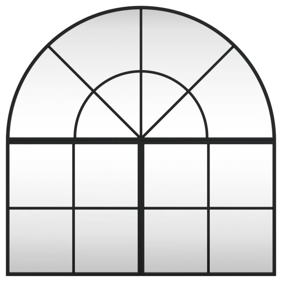 Espejo de pared arco de hierro negro 80x80 cm
