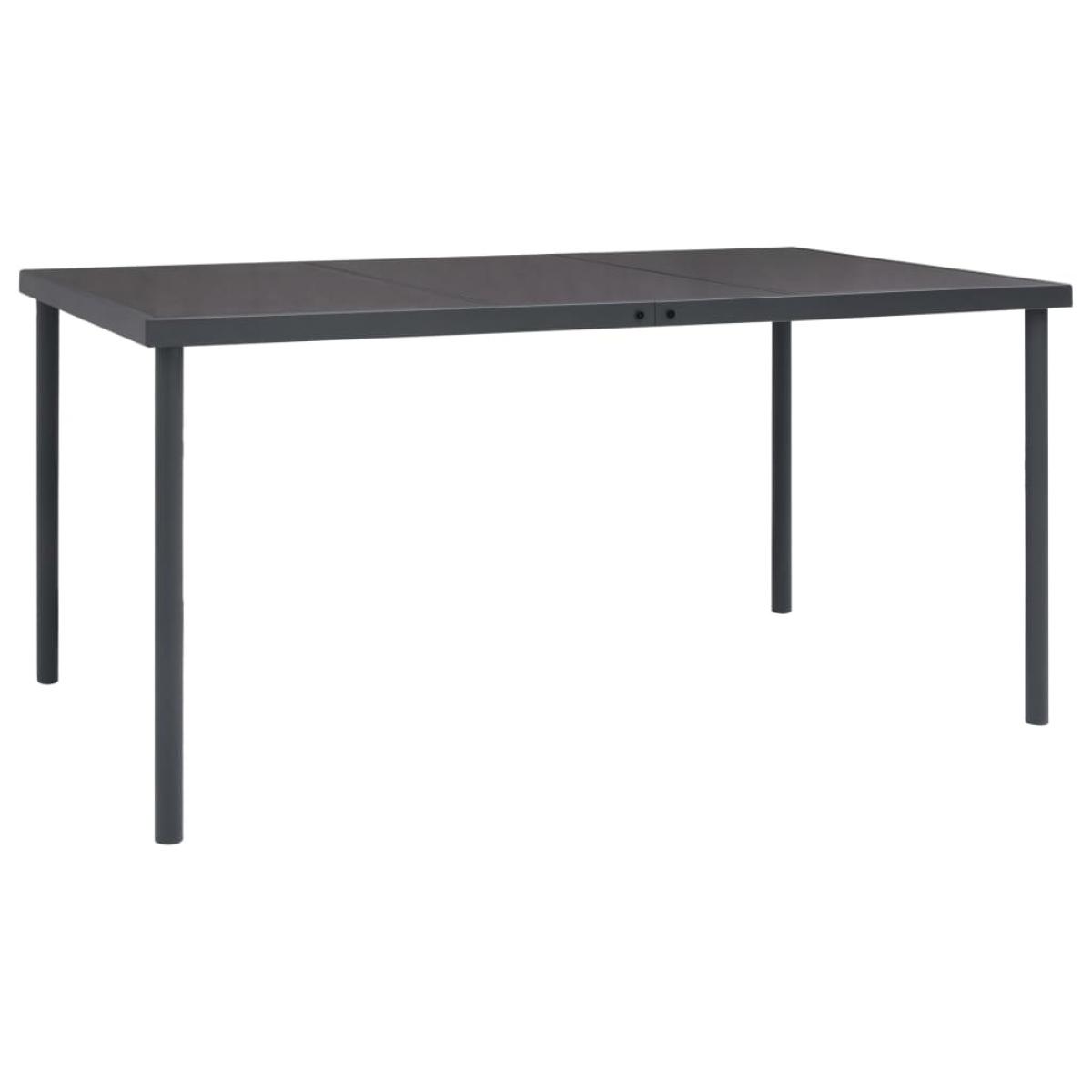 Juego de comedor para jardín 5 piezas acero y textilene negro