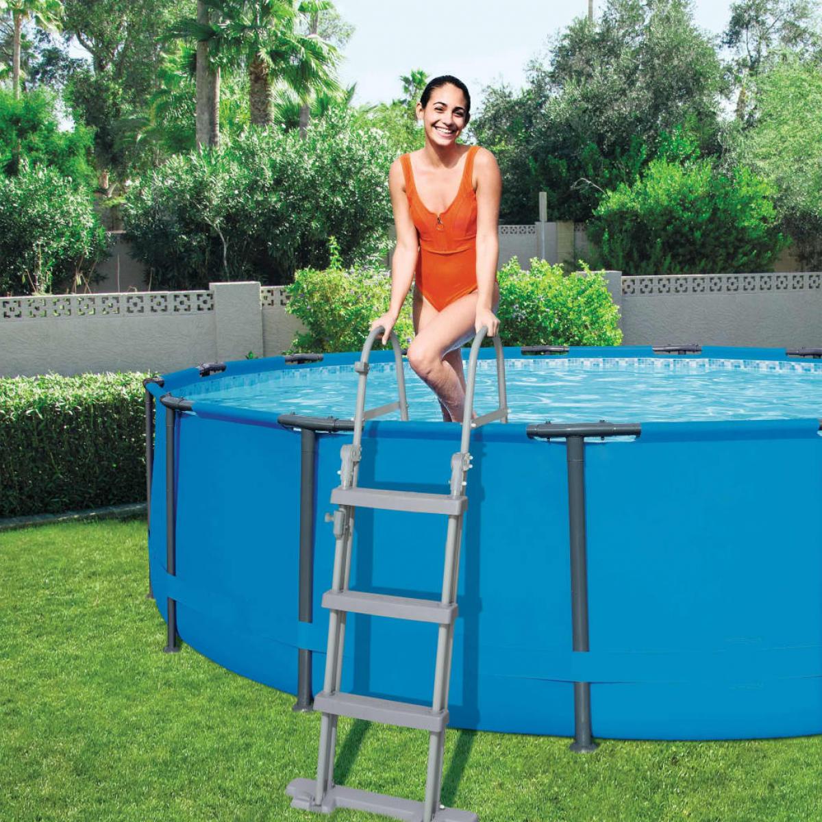 Bestway Escalera de seguridad para piscina 4 peldaños Flowclear 122 cm