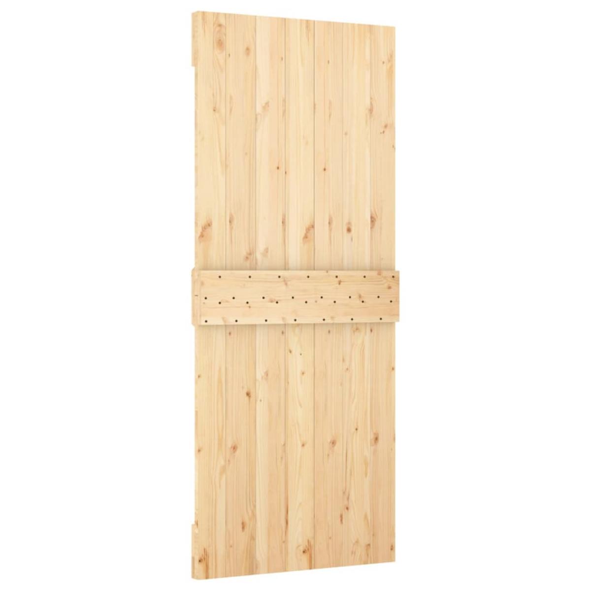 Puerta corredera con herrajes madera maciza de pino 80x210 cm