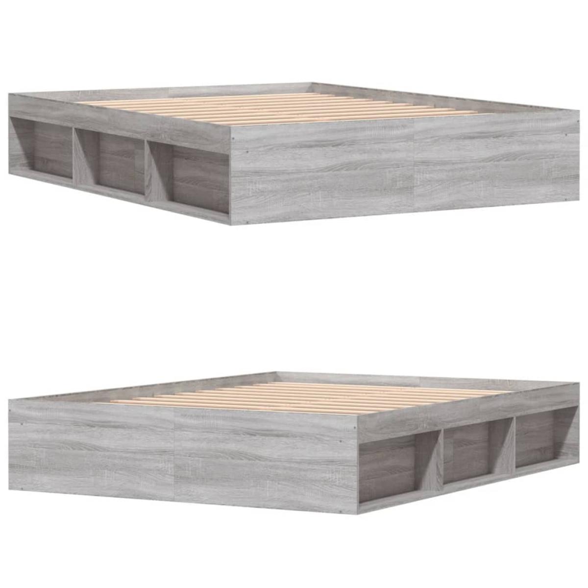 Estructura de cama Sonoma gris 160x200 cm