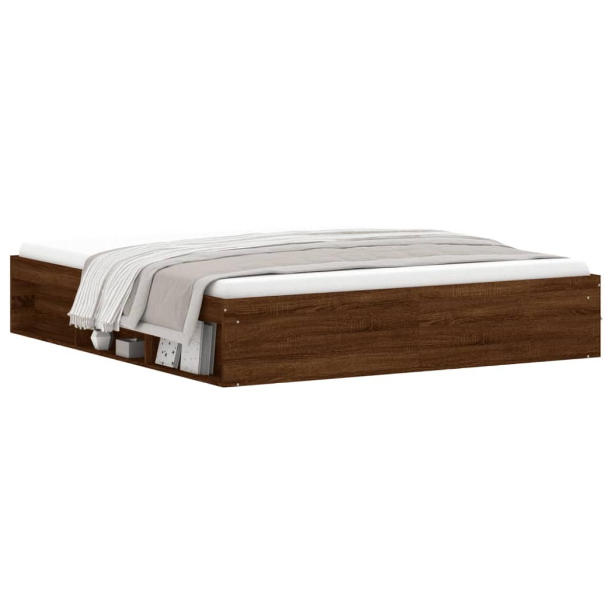 Estructura de cama marrón roble 180x200 cm