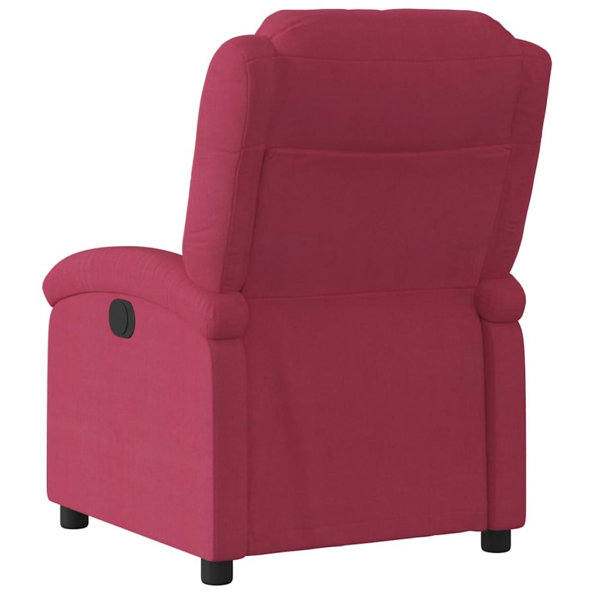 Sillón reclinable eléctrico de terciopelo rojo tinto