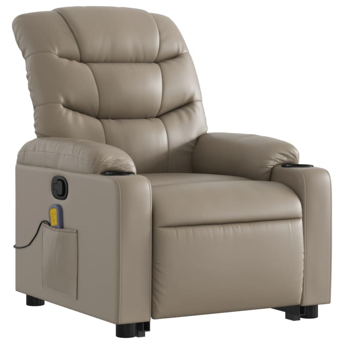 Sillón reclinable masaje pie cuero artificial color capuchino