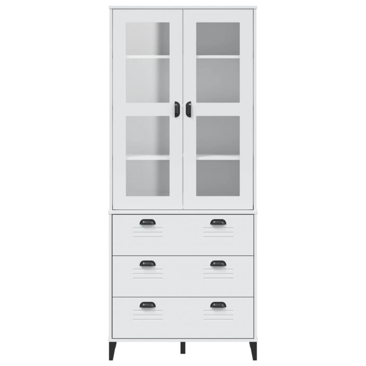 Aparador alto VIKEN madera maciza de pino blanco 80x40x190 cm