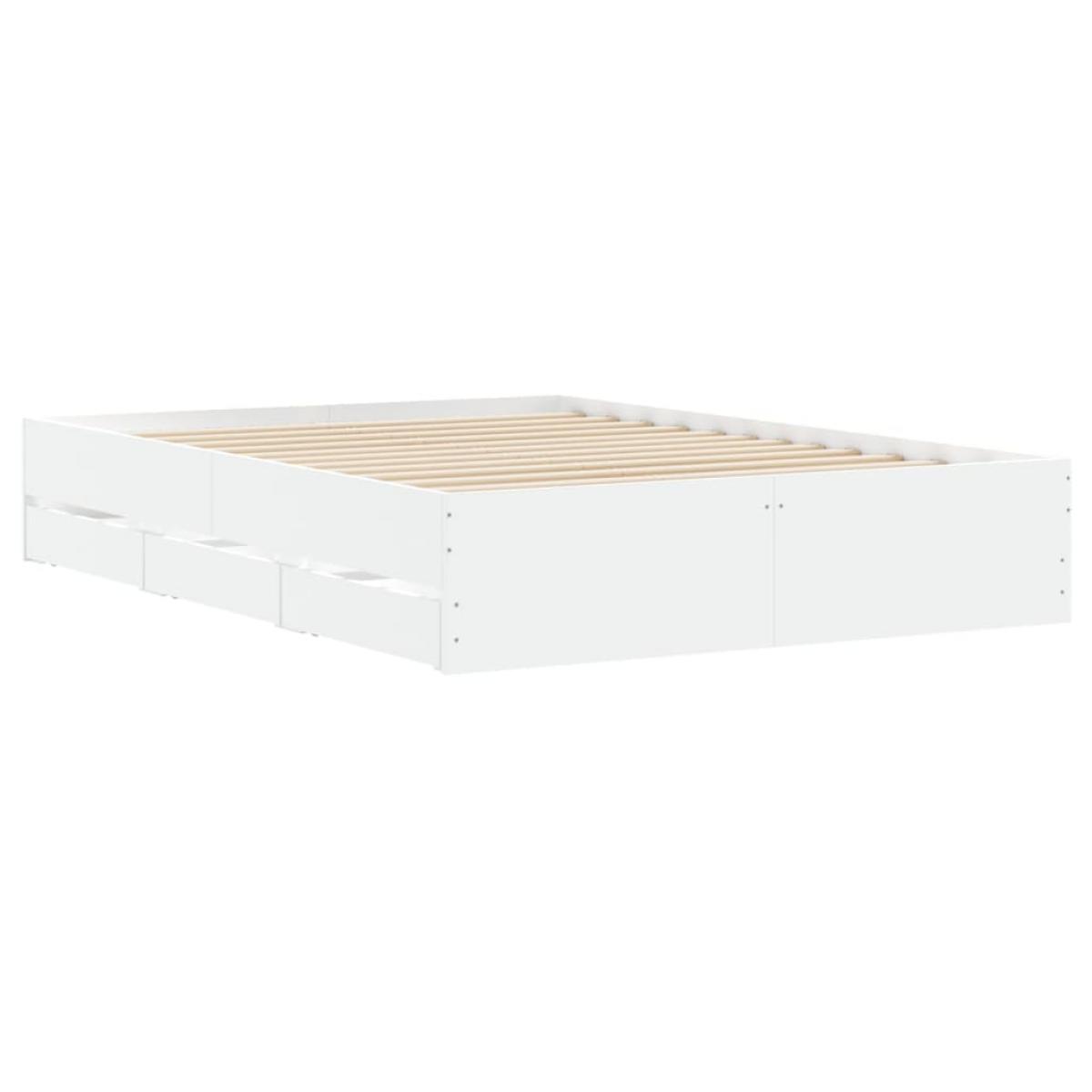 Cama con cajones madera de ingeniería blanco 120x200 cm