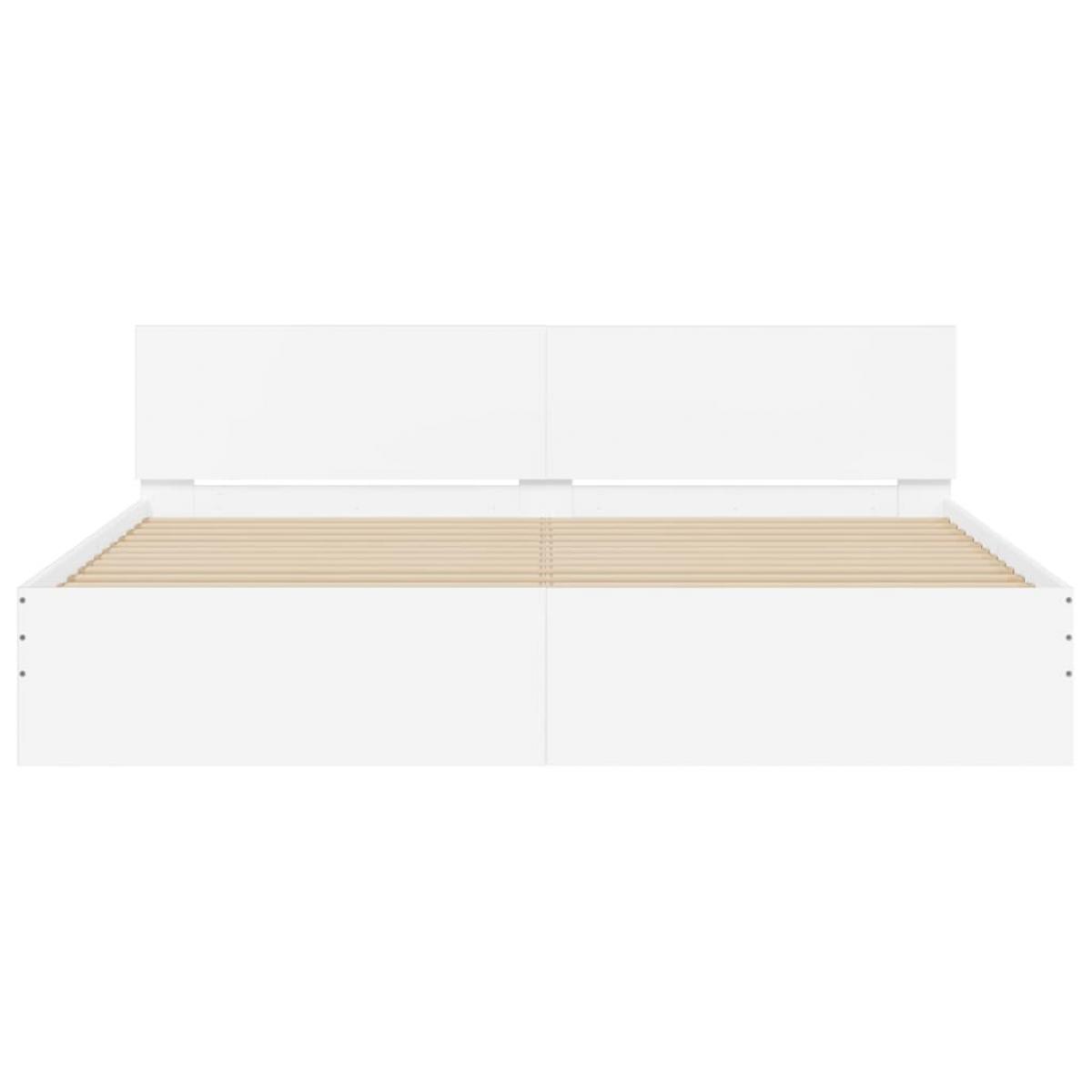 Estructura de cama con cabecero blanca 180x200 cm