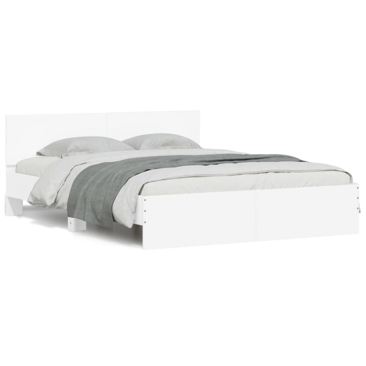 Estructura de cama con cabecero blanca 150x200 cm