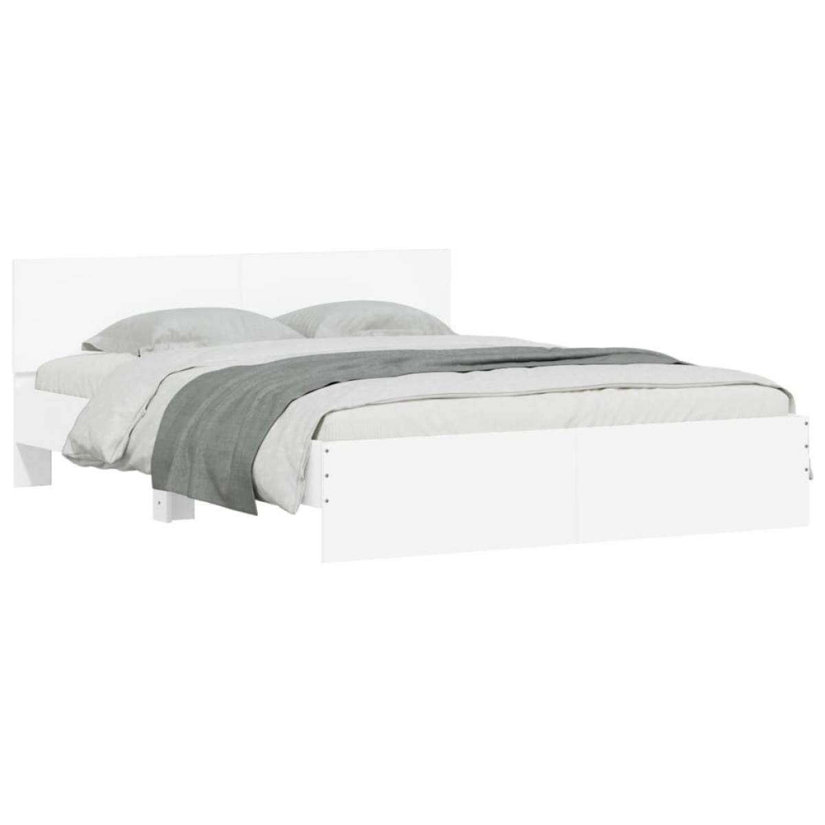 Estructura de cama con cabecero blanca 150x200 cm