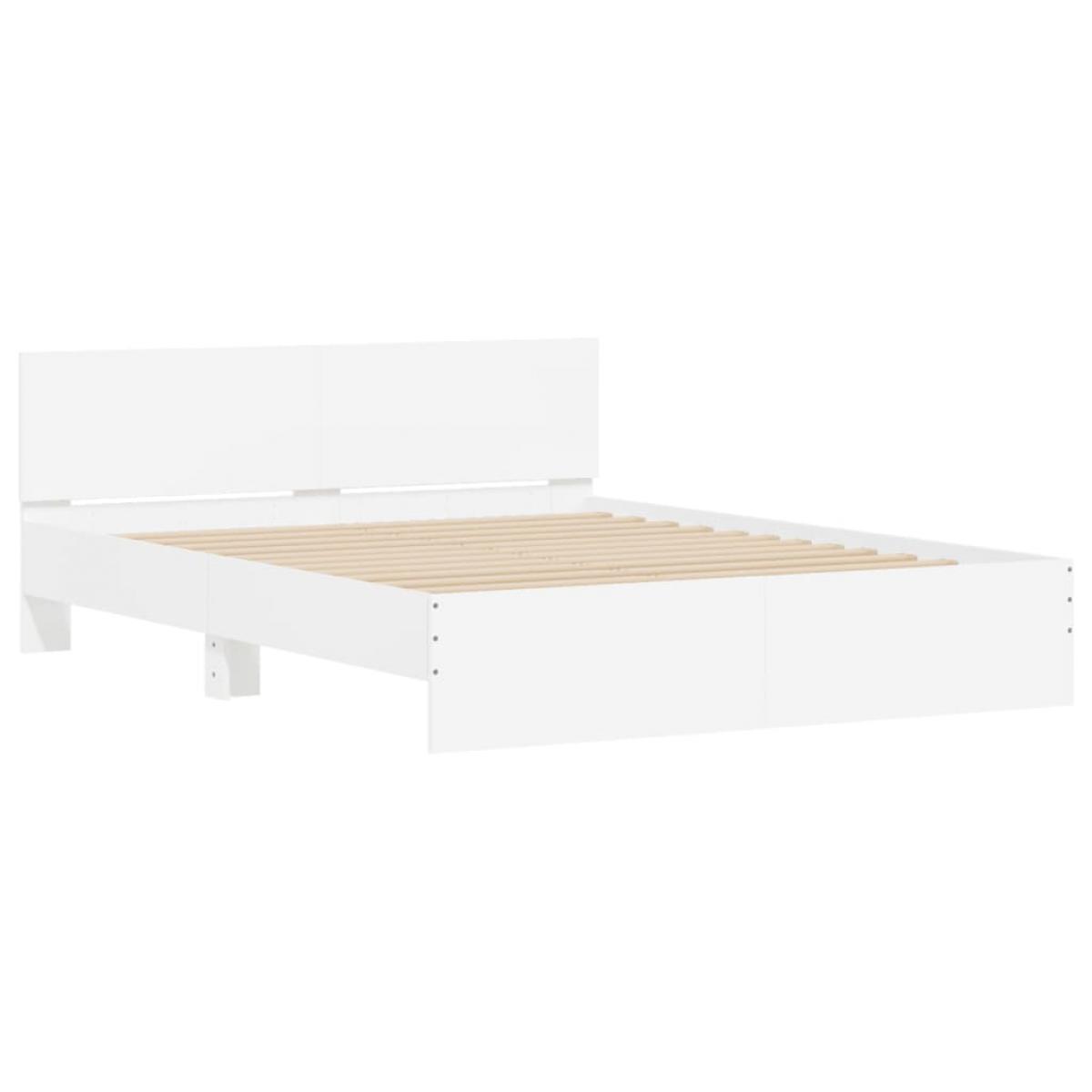 Estructura de cama con cabecero blanca 150x200 cm