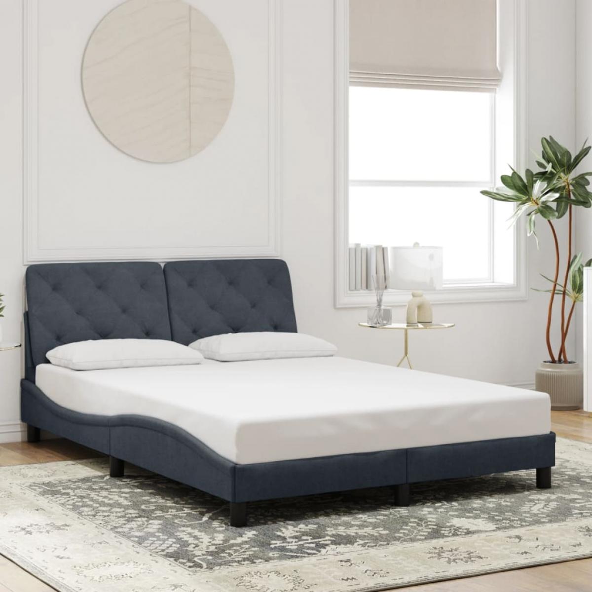 Estructura de cama sin colchón terciopelo gris oscuro 120x200cm